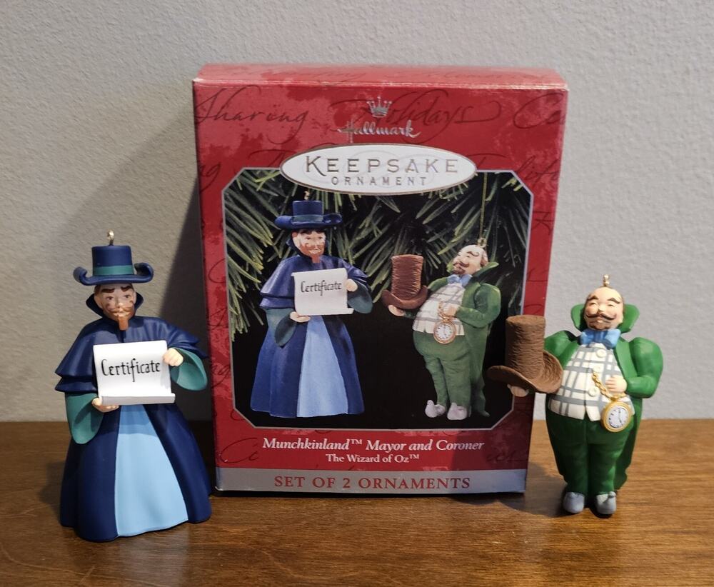 Hallmark Keepsake Ornament Munchkinland Mayor and Coroner Wizard of Oz 1997